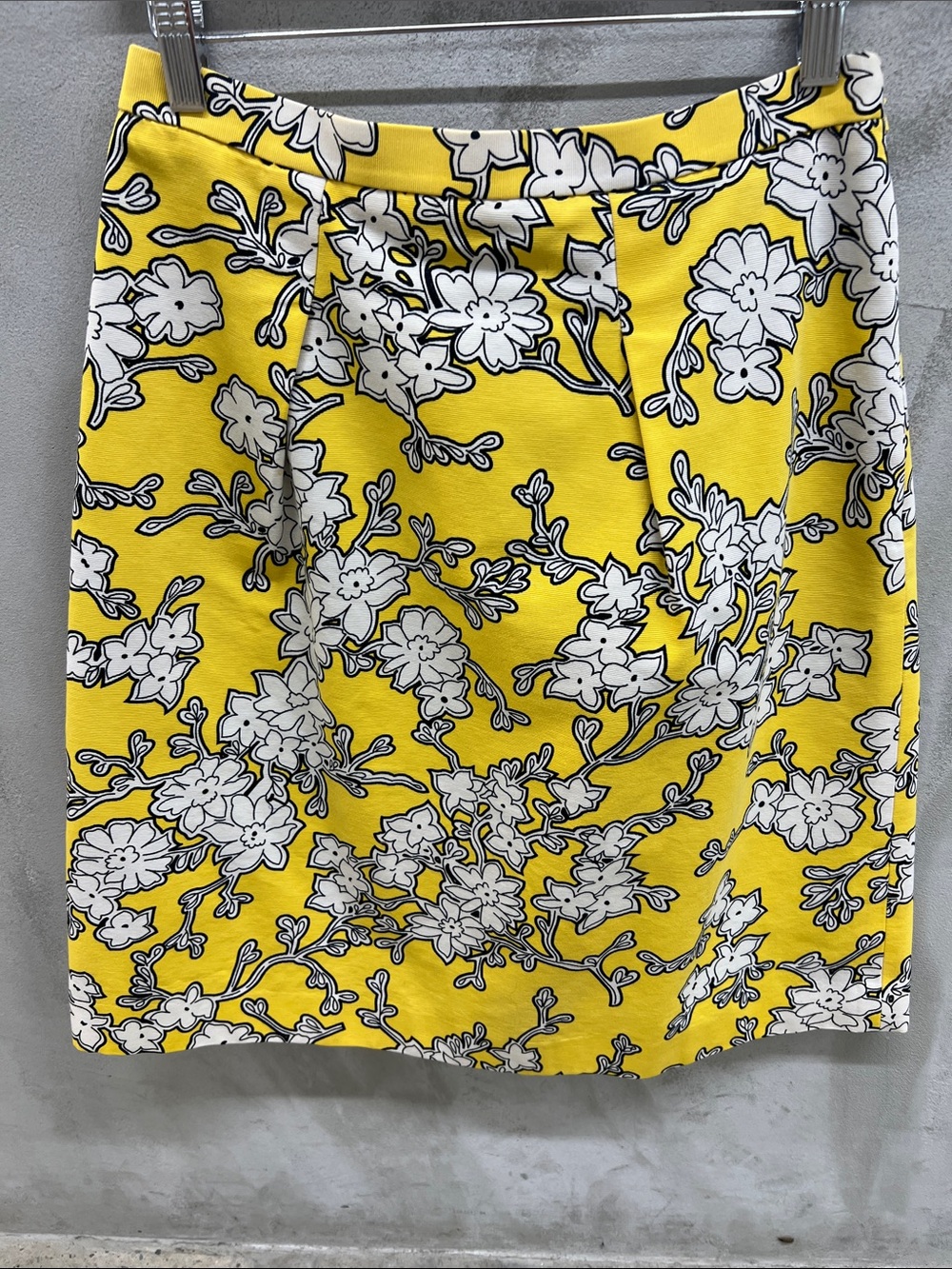 Badgley Mischka Yellow Floral Pencil Skirt